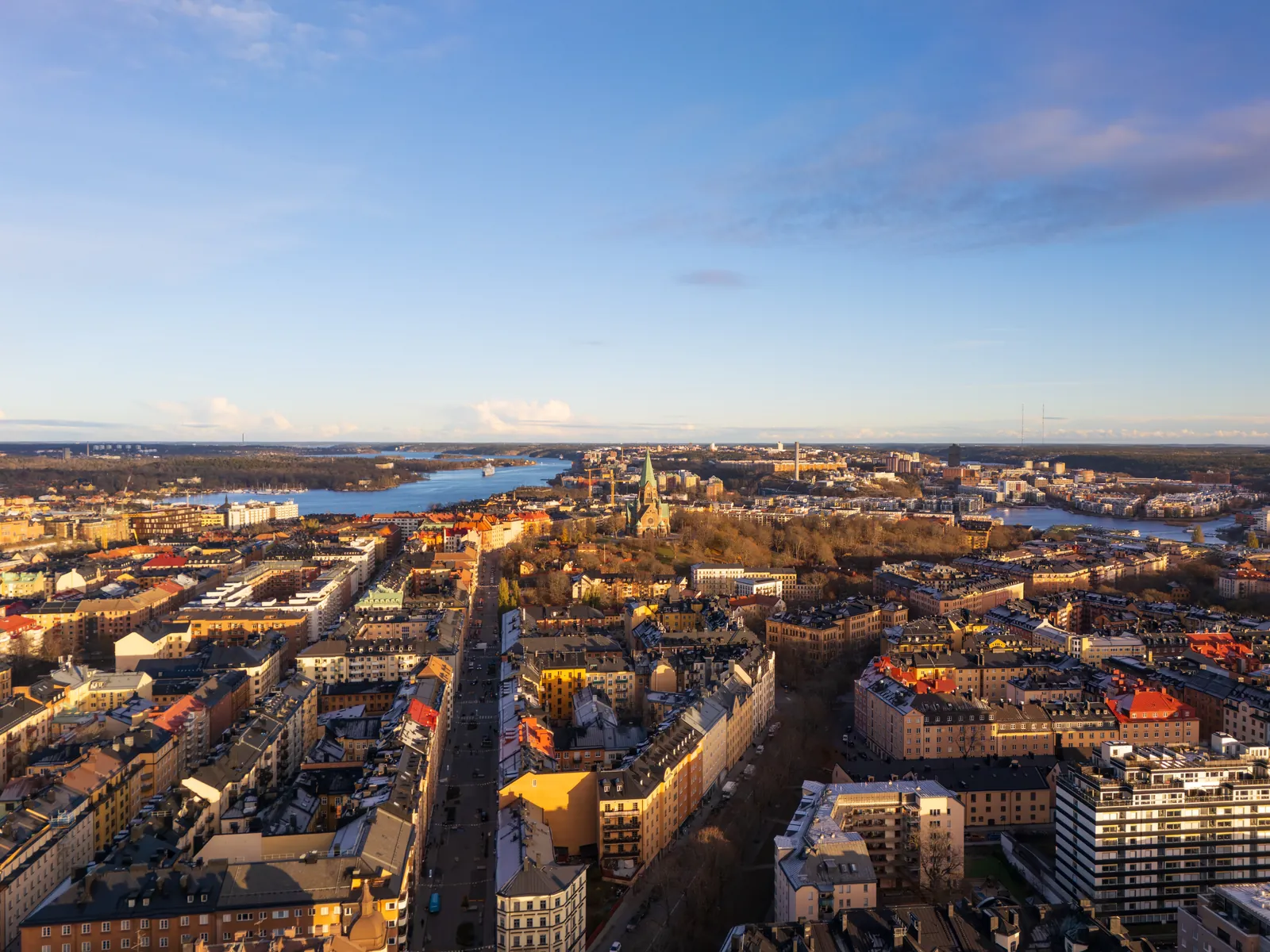Stockholm med kranskommuner sett från ovan